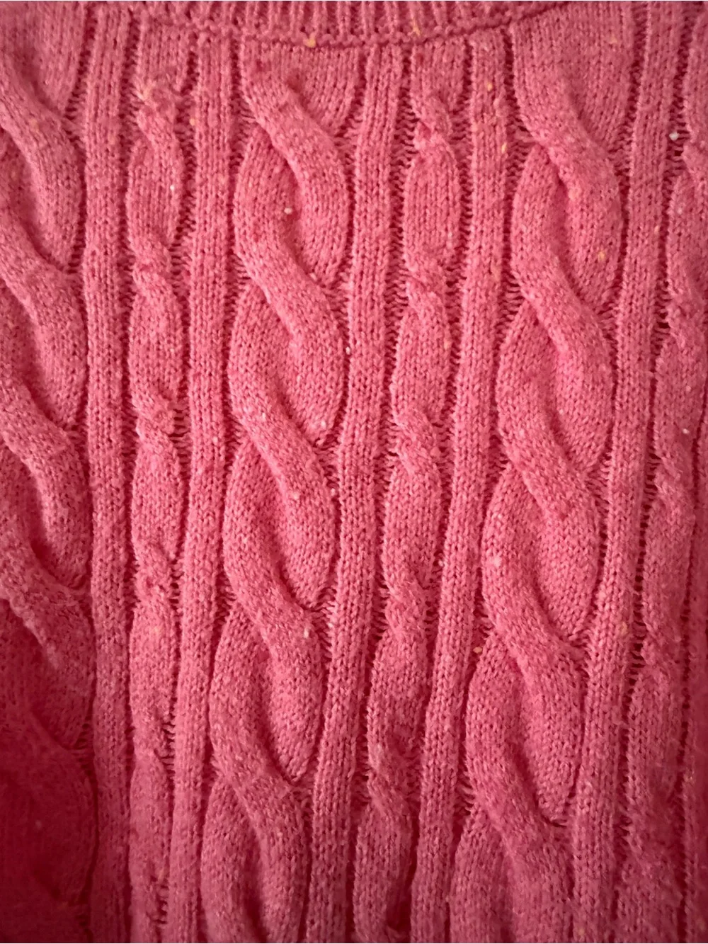 Talbots XL Bright Pink Cable-Knit Crewneck Sweater - Picture 3 of 3